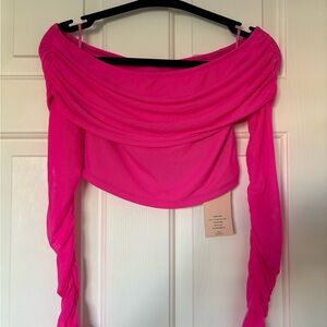 Vibrant Pink Off-Shoulder Top